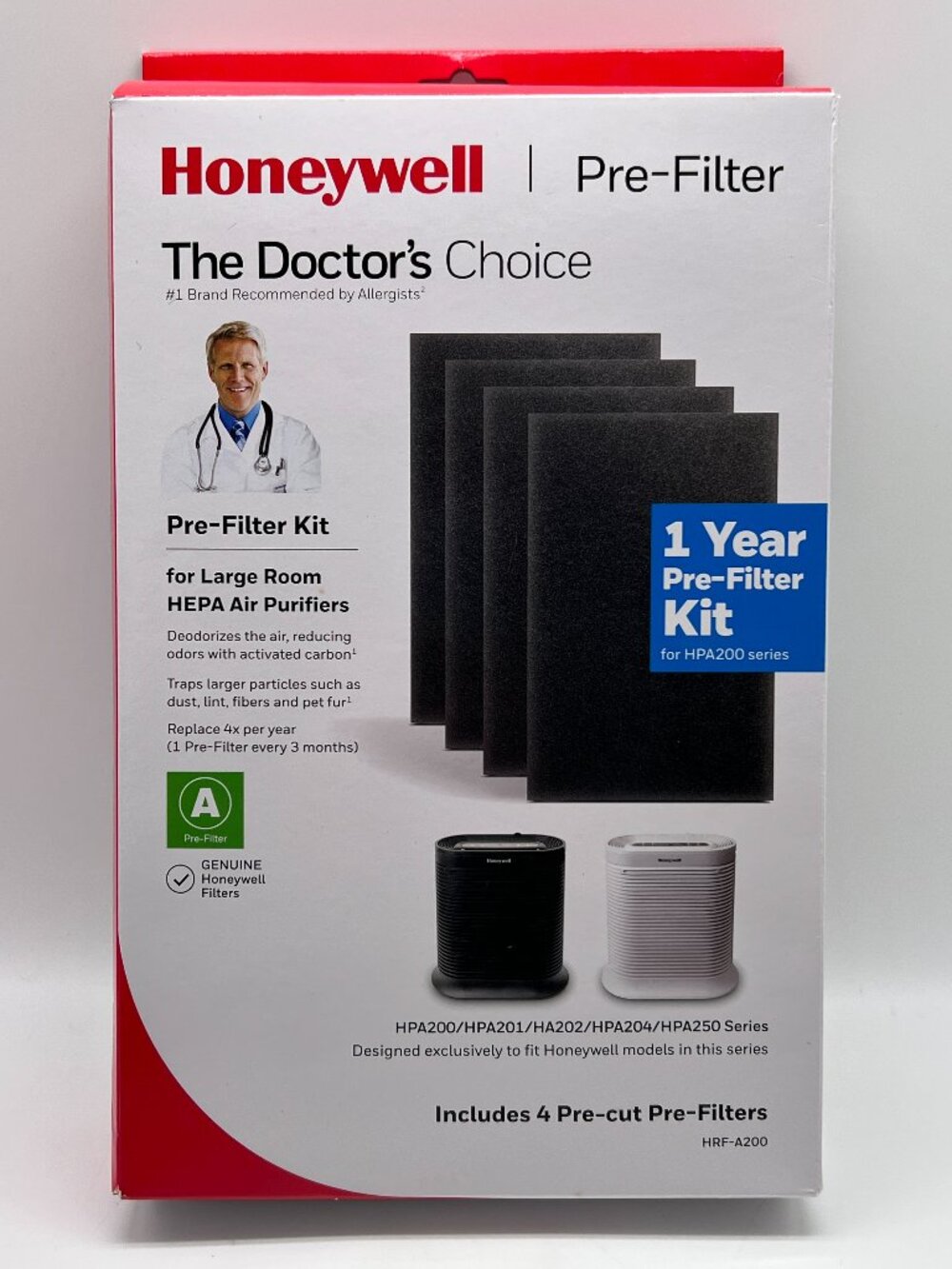 Honeywell HRF-A200 Pre-Cut Carbon Pre-Filter for HPA200 Air Purifier pk of 4